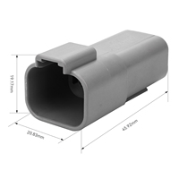 JRready Deutsch DT Wasserdichtes Steckverbinder-Set 4-polig mit # 16 Gestanzte Kontakte, 14-18 AWG - Kabelverbinder für Automobile und LKWs.