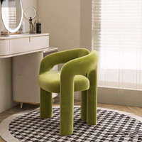 Chaises de salle à manger modernes et minimalistes en métal avec accoudoirs rembourrés doux pour la maison, les salons de manucure et les salles à manger