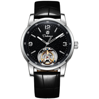 Montre mécanique pour homme de 41 mm avec verre saphir, affichage à aiguilles, bracelet en cuir de type charm, montre Gilf pour homme, cadeau d'anniversaire