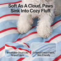 Nouveau Nid Douillet pour Chien et Chat avec Détail Nœud et Patch Pomme, Coussin en Velours Pêche, Base Antidérapante à Pois, Lit-Caverne à Capuche pour Animaux de Compagnie