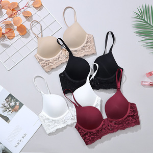 Lingerie sexy en V profond pour femmes, <span class=keywords><strong>soutien</strong></span>-<span class=keywords><strong>gorge</strong></span> sans couture pour petit buste, vente en gros de style français - Product Image 2