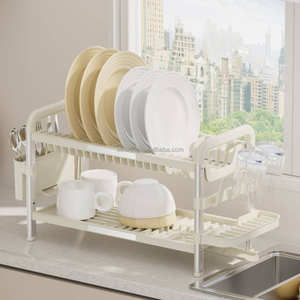 WIREKING Escurridor de Platos de 2 <span class=keywords><strong>Niveles</strong></span> para Hogar y Cocina, Organizador de Cocina, Escurridor de Platos de Aluminio - Product Image 3