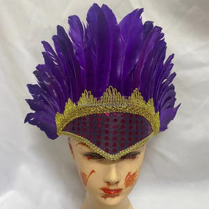 Vente chaude carnaval <span class=keywords><strong>plume</strong></span> bandeau coloré fête bandeau tête artisanat plumes d'oie - Product Image 5