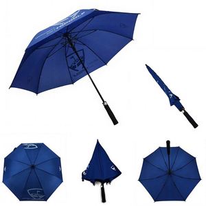 Paraguas de Golf Azul de 8 Varillas al por Mayor, para Regalos Corporativos, Paraguas de Mango Largo Resistente al Viento con Empuñadura de Espuma en Forma de Loto - Product Image 1