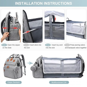 Preço de fábrica Novo Design <span class=keywords><strong>Baby</strong></span> <span class=keywords><strong>Bag</strong></span> Mummy Fralda Mochila Viagem Fralda Sacos - Product Image 2