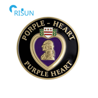 Décapsuleur commémoratif personnalisé en forme de médaille Purple Heart des États-Unis pour soldat-vétéran, pièce de défi Purple Heart sur mesure