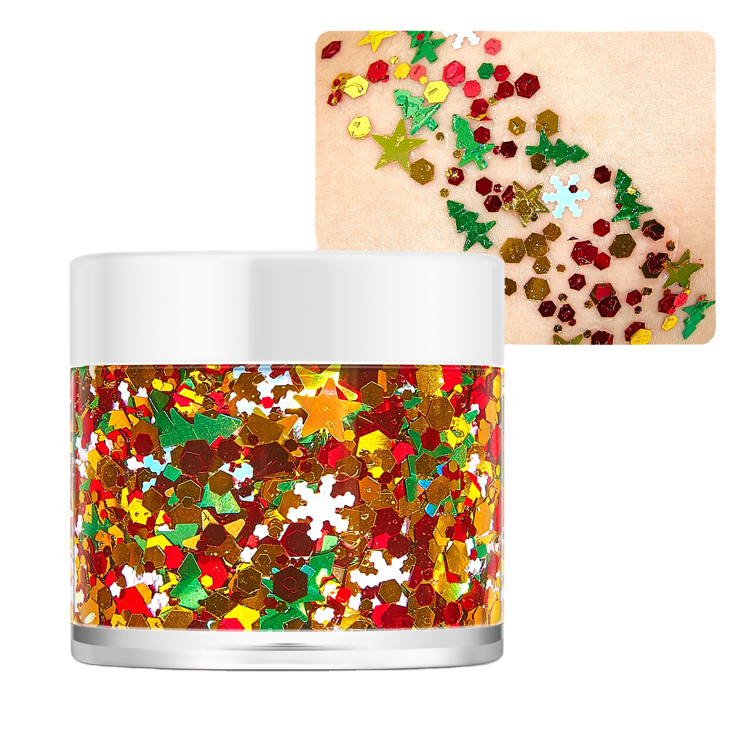 Glorious Christmas Valentine's Day Body Glitter Cosmetic Gel With Sequins Mixed Nail Art Glitter Powder Adorn Your Hair And Face