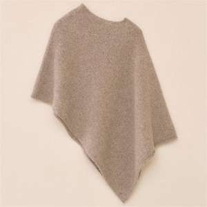 2025高級女性用ニットウールポンチョセーターショールカスタム刺繍プルオーバー大人用ポンチョセーター - Product Image 3