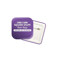 Logo personnalisé imprimé rectangle rectangle bouton épingle vierge sublimation en plastique carré bouton badge