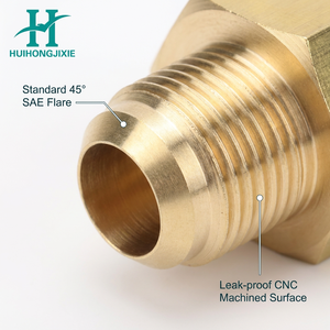 Raccord d'union en laiton NPT femelle vers SAE mâle à raccord évasé à 45 degrés pour la climatisation, la réfrigération et les lignes de manomètre - Product Image 2