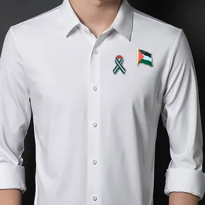 Groothandel Designer Muts Kraag Kleding Revers Vlag Van Palestine Logo Metalen Badges Van Dagelijks Dragen