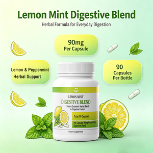 Cápsulas de Enzimas Digestivas de Limón y Menta Personalizadas OEM ODM, 90 Cápsulas Vegetales, Mezcla Herbal Digestiva, Apoyo Diario para el Confort Digestivo - Product Image 4