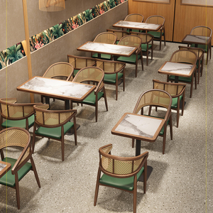 Commercial Coffee Shop Fast Food square Cafe Leather Round Wood Restaurant <strong>Bench</strong> Sofa Furniture Booth Seating <strong>Table</strong> Chair <strong>Set</strong> - Product Image 3