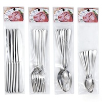 Ensemble de couverts 6 pièces en acier inoxydable de qualité alimentaire, design moderne, écologique et compatible lave-vaisselle, pour table à manger (fourchette et cuillère)