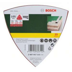 BOSCH - 2607017111 Juego de chapas de lijado para lijadoras Delta (25 uds.) -EAN 3165140603102 ABRASIVOS PAPELES ABRASIVOS - Product Image 2