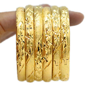 Pulseras y Brazaletes Modernos al por Mayor Estilo Árabe de Dubái, Chapados en Oro de 14K/24K, Joyería de Latón para <span class=keywords><strong>Mujer</strong></span> - Product Image 3