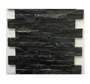 Azulejos de revestimiento de pared de piedra negra de cuarcita artículos de Venta caliente