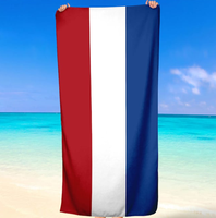 Maßgefertigtes Strandtuch mit Niederländischer Flagge, Weltfußball-Match-Design, 48 Länder, Mikrofaser-Strandtuch, Schnelltrocknend und Saugfähig