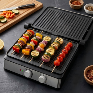 Griglia Elettrica a Contatto 2200W con Piastra Fissa, 2 Manopole, Antiaderente, Cool Touch, 180° - Offerta Speciale ° Piastra per Panini e Sandwich per Uso Domestico - Product Image 4