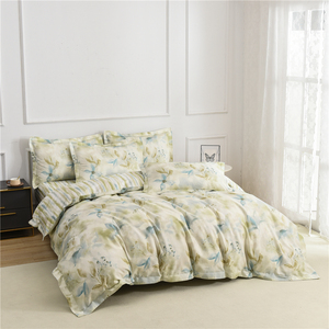 Drap de lit personnalisé de luxe à imprimé floral Ensembles de literie en coton Ensemble de housses de couette - Product Image 2