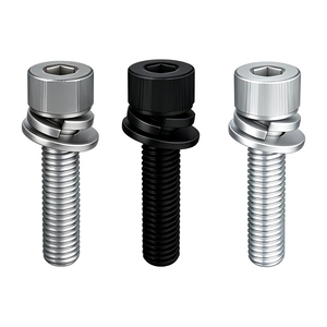 <span class=keywords><strong>Vis</strong></span> à tête hexagonale en acier allié de qualité 12.9 DIN912 3 en 1 avec rondelle plate à ressort nickelée Dacromet noir M5-M12 - Product Image 1