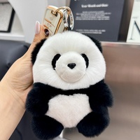 En gros, Porte-clés, Pendentif de voiture, Poupée en peluche, Ornement à suspendre pour sac à dos, Modèle en fourrure douce et légère, motifs dessin animé, mignons (Panda, Fleur, Lapin)