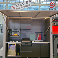 Ensemble de cuisine extérieure de luxe, armoires modulaires en acier inoxydable, barbecue, évier, îlot de rangement, service de fabrication sur mesure