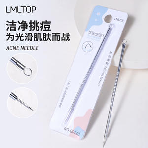 Aguja para Acné LMLTOP B0730 de Acero Inoxidable, Herramienta Larga de Doble Punta para Eliminar Puntos Negros y Blancos, Cuidado Facial - Product Image 1