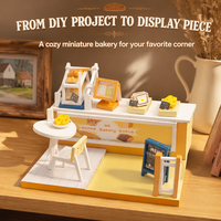 Kit de maison de poupée miniature en bois à assembler soi-même avec lumières LED, modèle artisanal fait main, ornement, cadeau de Noël pour les amateurs de loisirs créatifs