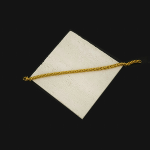 Pulseira de Corrente Personalizada em Aço Inoxidável Banhada a Ouro 18K, Modelos Cordão, Espinha de Peixe, Elo Cubano, Cobra e Trigo, Joias para Atacado - Product Image 6