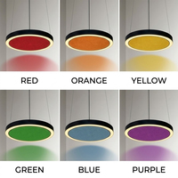 Lampe suspendue acoustique en feutre PET en gros, anneau lumineux LED insonorisant et anti-bruit pour projets de restaurants, OEM ODM
