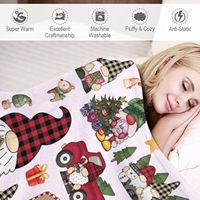 Couverture en flanelle Gnome de Noël, imprimé Père Noël, camion, sapin, renne, pain d'épices, flocon de neige, personnalisable, moderne, douce et moelleuse
