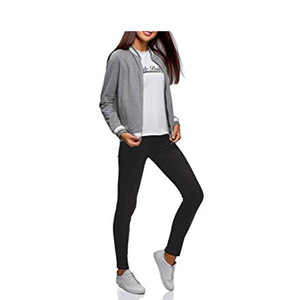 Women's <b>Grey</b> Varsity <b>Jacket</b> 100% Wool Eco-Friendly <b>Waterproof</b> Winter Fashion - Product Image 5