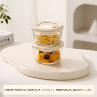 Contenants de stockage alimentaire en verre borosilicate sans BPA avec couvercles, boîtes de préparation de repas hermétiques, compatibles micro-ondes et lave-vaisselle, empilables