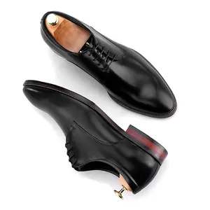 Zapatos de vestir para hombre Derby de cuero puro hecho a mano de lujo, venta al por mayor, moda de C366-G1, boda, oficina, fiesta
