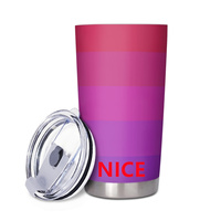 Mug de voiture en acier inoxydable anti-fuite Aceflux personnalisé, motif arc-en-ciel gay, pour la conduite, les trajets au bureau, les pique-niques en plein air