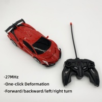 AiJH 27MHz Rc Robot Car Toys 1:18 Remote Control Carro De Control Remoto One Button Rc Deformation Car