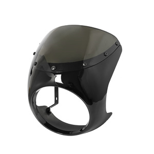 Cache-phare de <span class=keywords><strong>moto</strong></span> rétro <span class=keywords><strong>noir</strong></span> <span class=keywords><strong>brillant</strong></span> modifié, type « tête de cochon » - Product Image 4