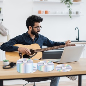 Tovaglioli a Tema CD Retrò di Forme Speciali, Tovaglioli Monouso Arcobaleno Laser per Feste di Compleanno e Musicali - Product Image 5