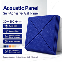 Panneau acoustique commercial moderne insonorisant 3D ignifuge haute densité 9 mm 100 % fibre de polyester pour salon