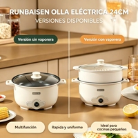 Casserole électrique multifonctionnelle 220V à commande mécanique, antiadhésive, 24cm, 3L, 800W, petit appareil de cuisine, logo personnalisé OEM