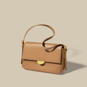 Nouvelle Pochette Carrée Tendance en Cuir Véritable pour Filles, Portée Épaule Unique avec Fermeture Auto-agrippante pour Usage Décontracté Sous le Bras - Product Image 3