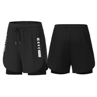 Shorts de course à séchage rapide, respirants, compressifs, 2 en 1, shorts de sport double pour l'été, pour le cyclisme, la course à pied, la remise en forme, le marathon