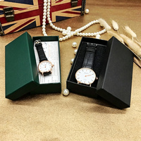 Boîte à montre de luxe personnalisée avec couvercle rabattable, logo imprimé sur mesure, boîte cadeau en papier de qualité supérieure, emballage durable avec rabat pour l'emballage de montres en cadeau