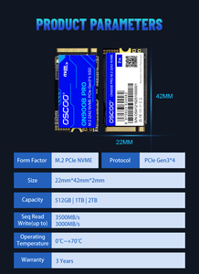 OSCOO M.2 2242 NVMe PCIe Gen3 SSD 128GB 256GB 512GB 1TB 2TB ฮาร์ดดิสก์แบบโซลิดสเตทภายใน สำหรับแล็ปท็อปบาง เครื่องมินิพีซี และเครื่องจักรอุตสาหกรรม - Product Image 6