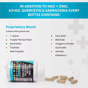 Suplementos vitamínicos de alto rendimiento NAC + ZinC Cápsula Precio al por mayor Mejora la inmunidad diaria - Product Image 3