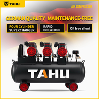 Compresseur industriel portable TAHU 120L, 2880 tr/min, 4740W, 6,32 ch, sans huile, silencieux, moteur de pompe à air, réservoir de 24L, TH-16120, 220V, refroidissement par air