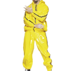 Deux pièces ensembles survêtement hommes <span class=keywords><strong>rappeur</strong></span> costume jaune à capuche vêtements de sport survêtement adulte déguisement - Product Image 1