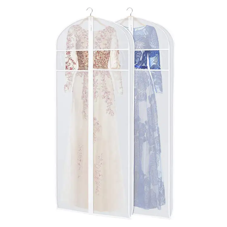 Các nhà sản xuất cung cấp Frosted PEVA Wedding may túi thời trang đơn giản DRESS Bìa mờ Túi xách may mặc dài bụi Bìa