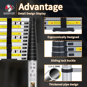 <span class=keywords><strong>Escalera</strong></span> Telescópica de Aluminio EN131 de 2-7M <span class=keywords><strong>Plegable</strong></span> con Certificado CE, <span class=keywords><strong>Precio</strong></span> al por Mayor para Distribuidores Europeos - Product Image 4